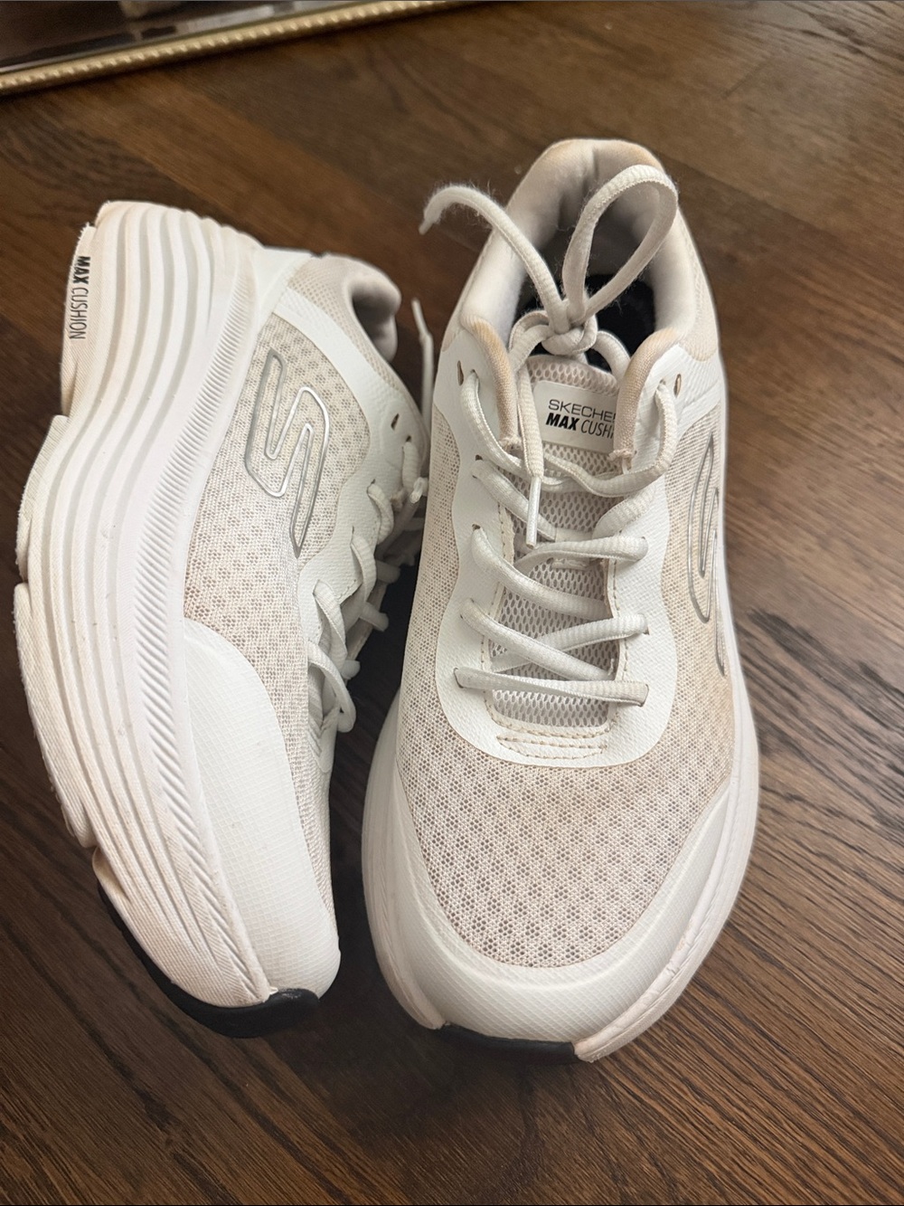 Skechers Women's Max Cushion Lace-Up Sneakers in White